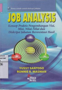 Image of Job Analysis : Konsep Praktis Pengembangan Visi, Misi, Nila-Nilai dan Deskripsi Jabatan Berorentasi Hasil