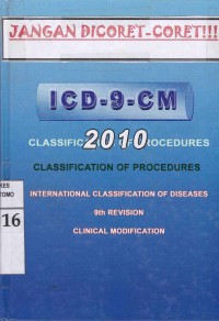 Image of ICD-9-CM : Classification Of Procedures. International Classification Of Diseases 9th Revision Clinical Modification. 2010.
