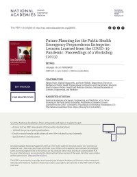 Image of Future Planning for the Public Health Emergency Prepareedness Enterprise : Lessons Learned from the COVID-19 Pandemic : Proceedings of a Workshop (2023)