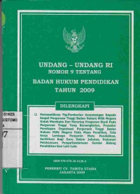 Image of Undang-Undang RI Nomor 9 Tentang Badan Hukum Pendidikan Tahun 2009