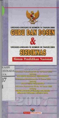 Image of Undang-Undang RI Nomor 14 Tahun 2005 Guru Dan Dosen & Umdamg-Undang RI Nomor 20 Tahun 2003 SISDIKNAS (Sistem Pendidikan Nasional)